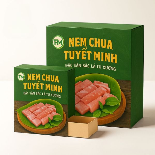 In hộp giấy đựng nem chua giá rẻ tại Hà Nội