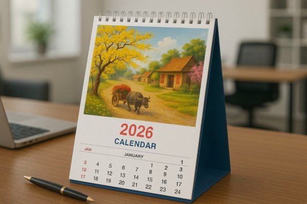 In lịch tết 2026 theo phôi có sẵn