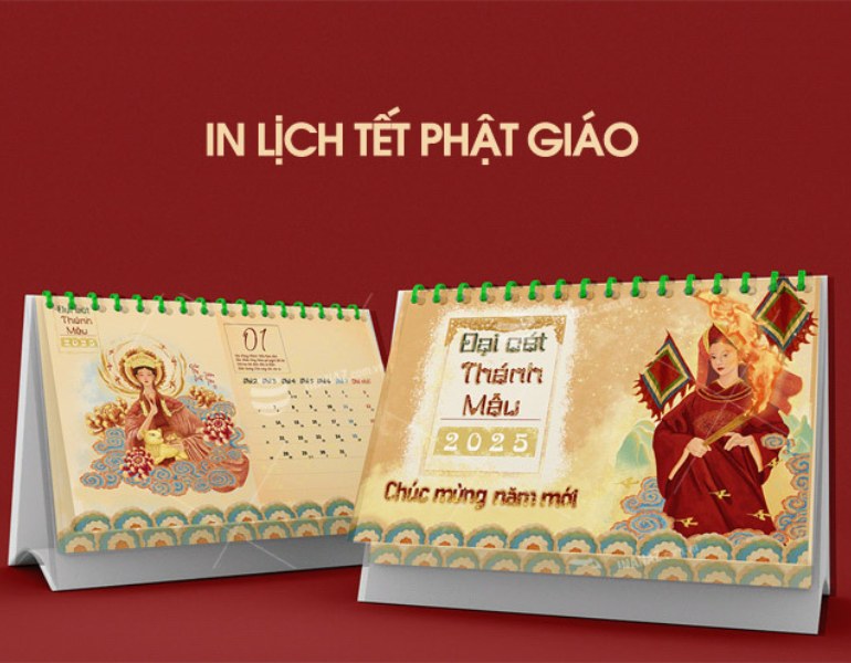 In lịch tết phật giáo trang nhã
