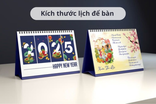 Kích thước lịch để bàn chữ A, M, ngang, dọc chuẩn nhất