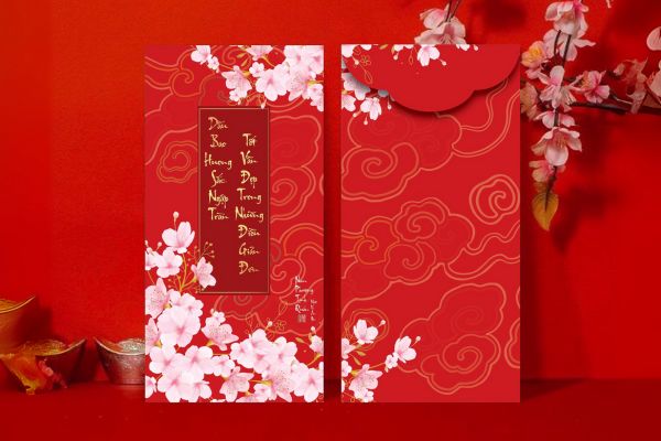 Mẫu in bao lì xì hoa đào giá rẻ, mẫu đẹp tại Hà Nội