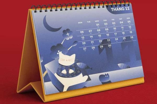 Mẫu lịch để bàn chữ a đẹp, giá rẻ tại Hoa Long