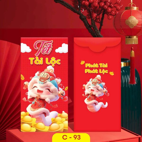 Mẫu bao lì xì con rắn đẹp, thiết kế sang trọng tại Hoa Long