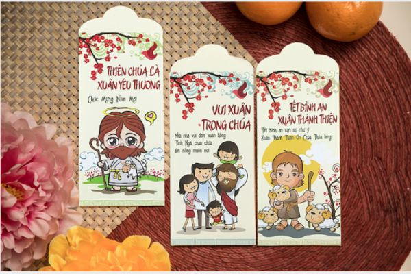 Mẫu bao lì xì công giáo thiết kế theo yêu cầu tại Hoa Long