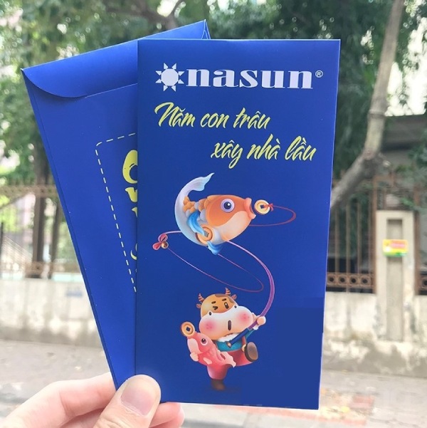 In Hoa Long nhận thiết kế và in ấn mẫu bao lì xì công ty màu xanh