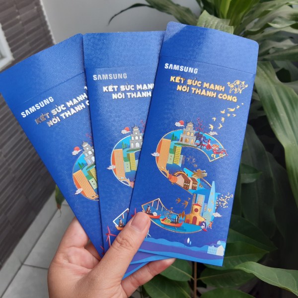 In Hoa Long nhận thiết kế và in ấn mẫu bao lì xì công ty sam sung