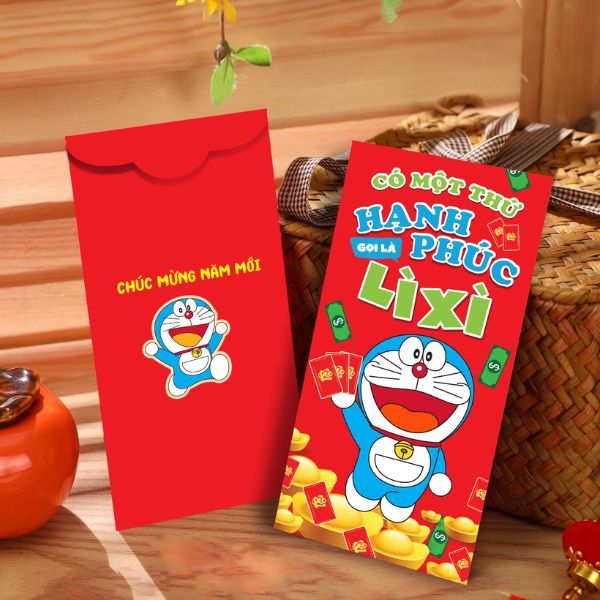 Mẫu bao lì xì doraemon giá rẻ, mẫu đẹp, thiết kế theo yêu cầu