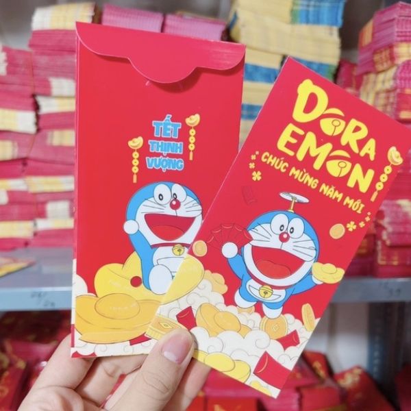 Mẫu bao lì xì doraemon giá rẻ, mẫu đẹp, thiết kế theo yêu cầu