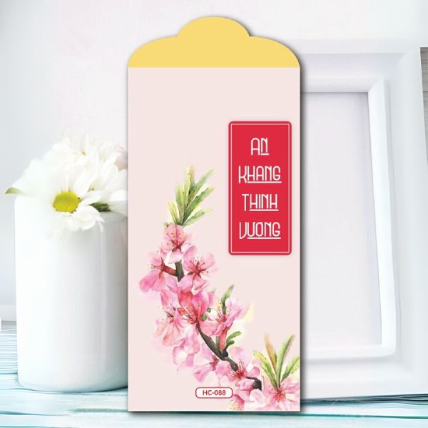 Mẫu in bao lì xì hoa đào giá rẻ, mẫu đẹp tại Hà Nội