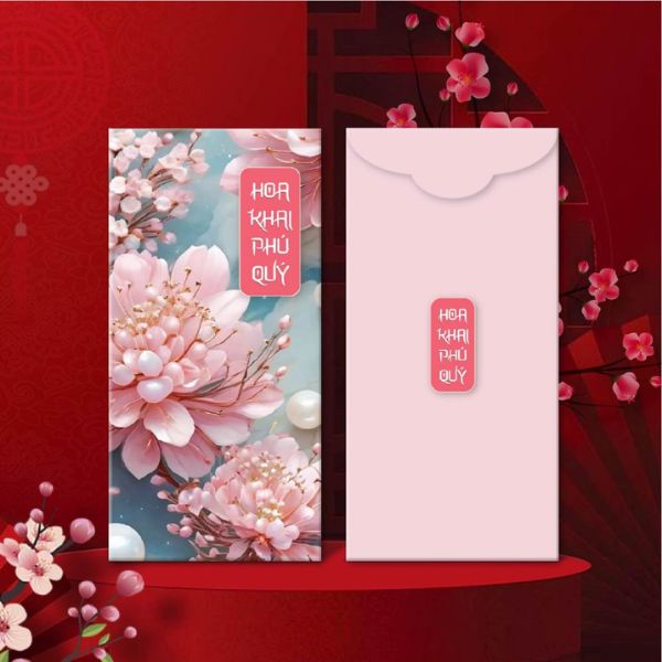 Mẫu in bao lì xì hoa đào giá rẻ, mẫu đẹp tại Hà Nội