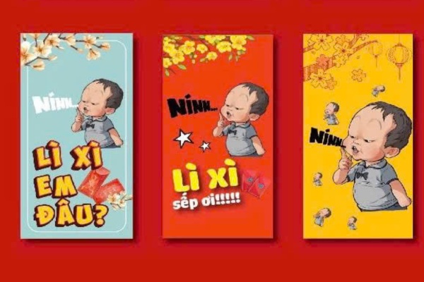 Mẫu bao lì xì màu đỏ in ấn chuyên nghiệp