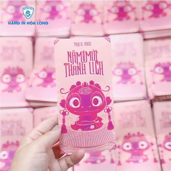 In Hoa Long thiết kế và in ấn mẫu bao lì xì màu sắc lạ mắt màu hồng pastel