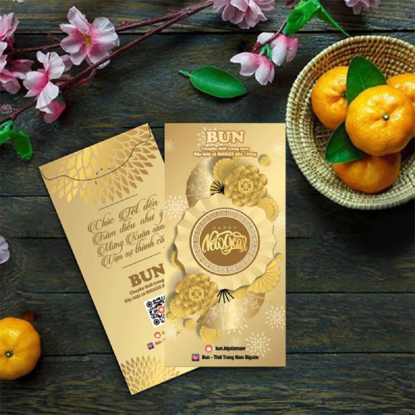 In Hoa Long nhận thiết kế và in ấn mẫu bao lì xì màu sắc lạ mắt màu vàng đồng