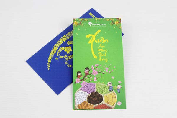 Mẫu bao lì xì màu xanh lá đẹp, thiết kế theo yêu cầu