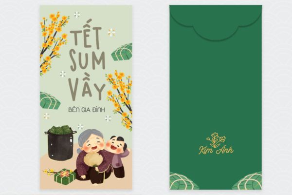 Mẫu bao lì xì sum vầy giá rẻ, thiết kế theo yêu cầu tại Hà Nội
