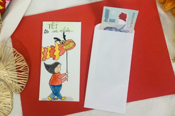 Mẫu bao lì xì tự làm bằng giấy