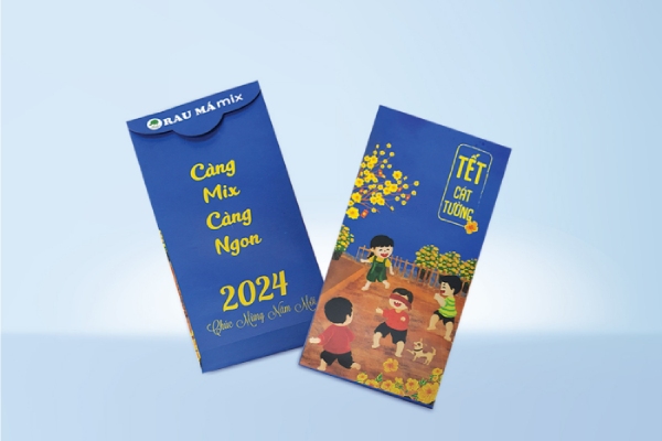 In Hoa Long nhận thiết kế và in ấn mẫu bao lì xì màu xanh lấy ngay