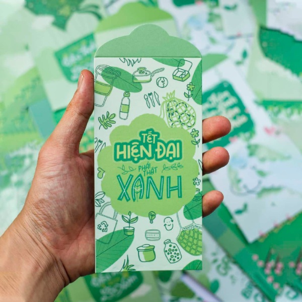 In Hoa Long nhận thiết kế và in ấn mẫu bao lì xì màu xanh lá