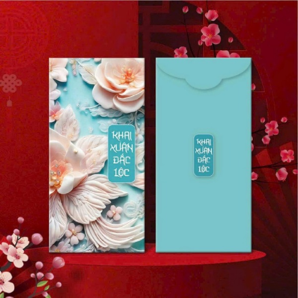 In Hoa Long nhận thiết kế và in ấn mẫu bao lì xì màu xanh ngọc