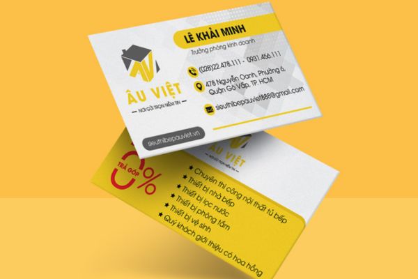 Mẫu card visit màu vàng đẹp, chuyên nghiệp tại Hoa Long