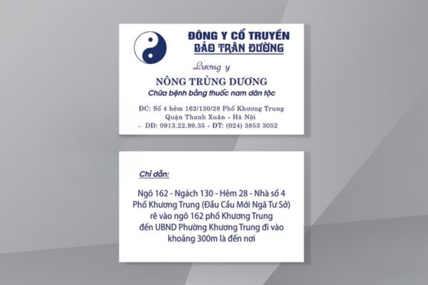 Mẫu card visit ngành y dược đẹp, chuyên nghiệp tại Hà Nội