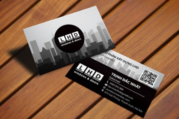 Mẫu card visit xây dựng đẹp, chuyên nghiệp tại Hoa Long