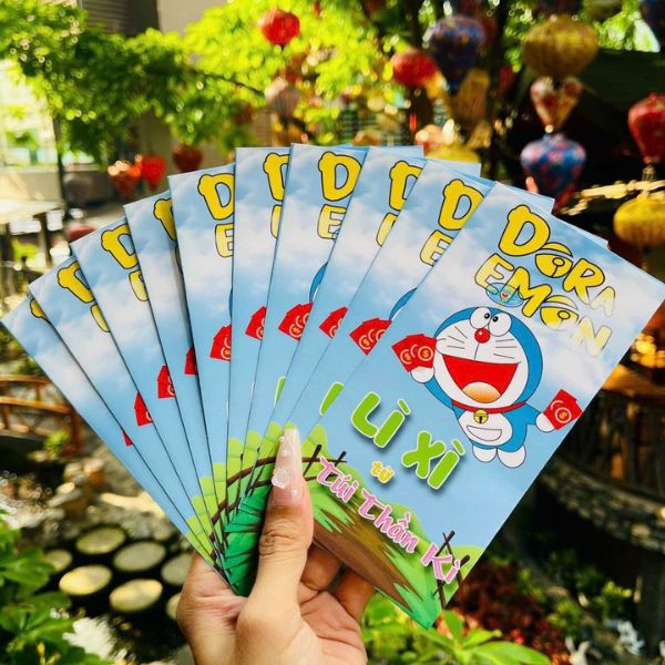 Mẫu bao lì xì doraemon giá rẻ, mẫu đẹp, thiết kế theo yêu cầu