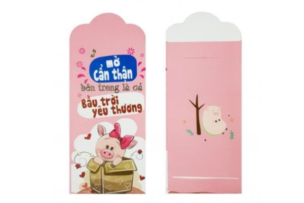 Mẫu bao lì xì màu hồng đẹp, thiết kế theo yêu cầu