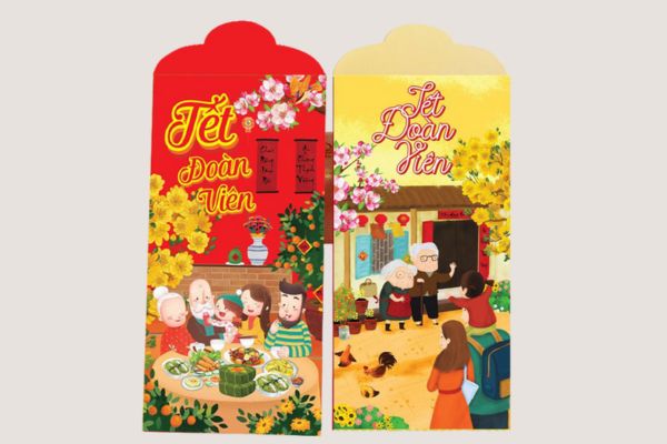 Mẫu bao lì xì sum vầy giá rẻ, thiết kế theo yêu cầu tại Hà Nội