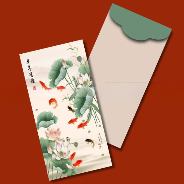 Mẫu bao lì xì hoa sen đẹp, thiết kế theo yêu cầu tại Hà Nội