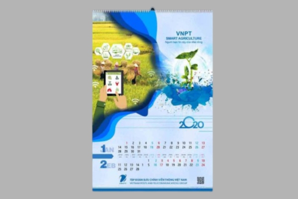 Mẫu in lịch lò xo 7 tờ dấu ấn thương hiệu