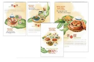 Mẫu in lịch lò xo 7 tờ đẹp, sáng tạo