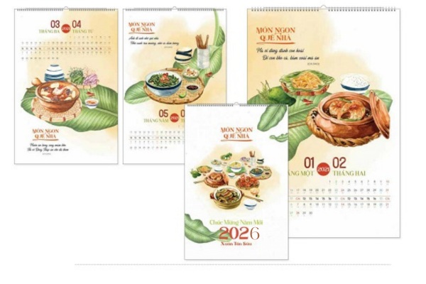 Mẫu in lịch lò xo 7 tờ đẹp, sáng tạo