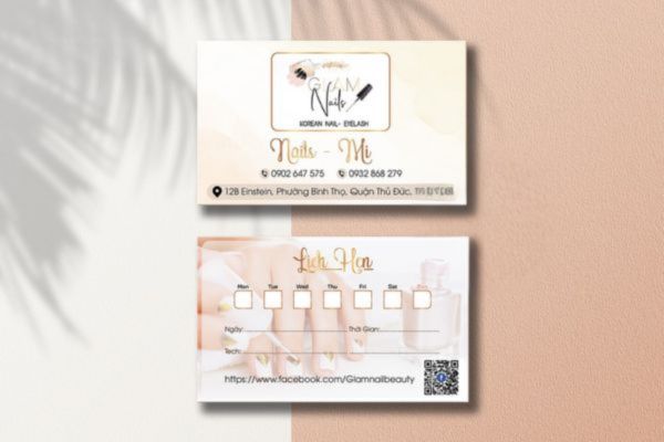 Mẫu thẻ tích điểm nail đẹp, thiết kế theo yêu cầu tại Hà Nội