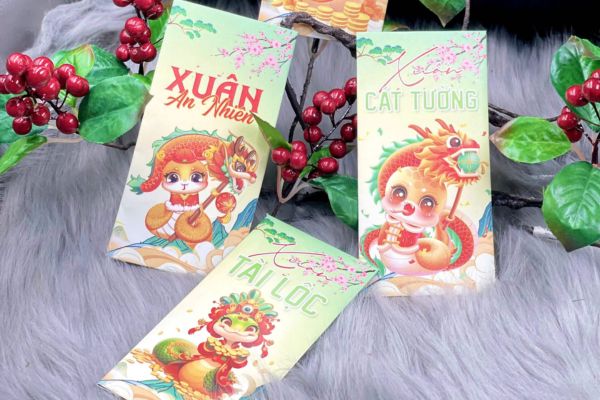Mẫu bao lì xì con rắn đẹp, thiết kế sang trọng tại Hoa Long