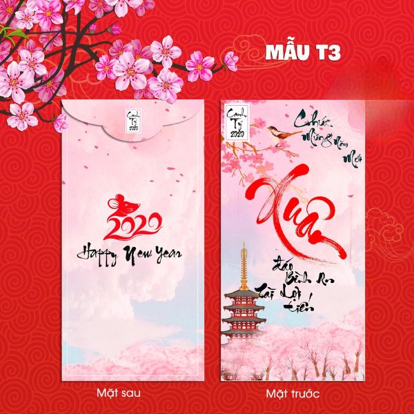 Mẫu in bao lì xì hoa đào giá rẻ, mẫu đẹp tại Hà Nội