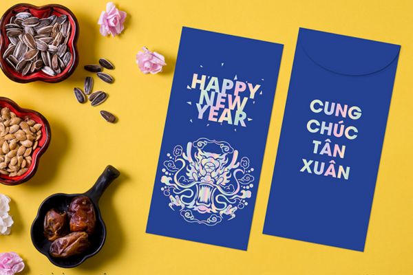 Mẫu bao lì xì màu xanh dương đẹp, chất lượng