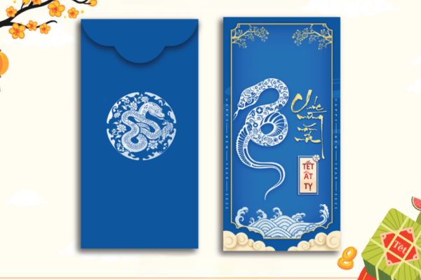 Mẫu bao lì xì màu xanh dương đẹp, chất lượng