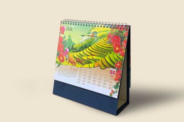 Mẫu lịch để bàn chữ a đẹp, giá rẻ tại Hoa Long