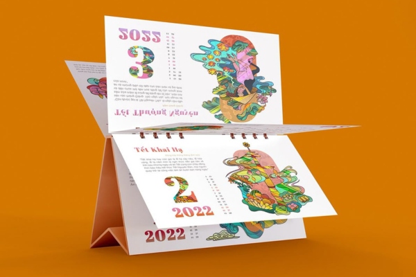 Mẫu lịch lò xo đẹp để bàn