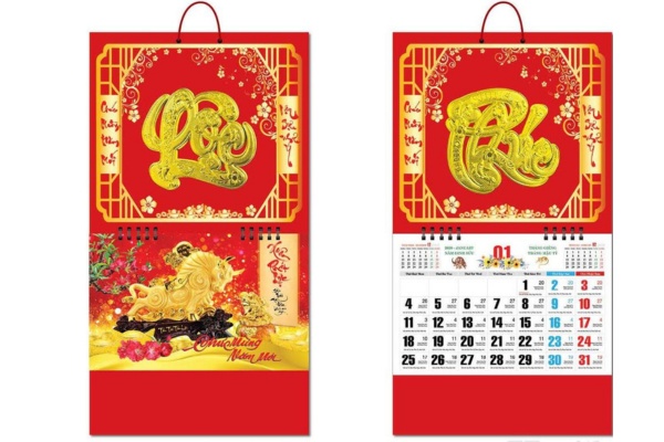 Mẫu lịch lò xo giữa đẹp mắt