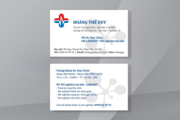 Mẫu card visit ngành y dược đẹp, chuyên nghiệp tại Hà Nội