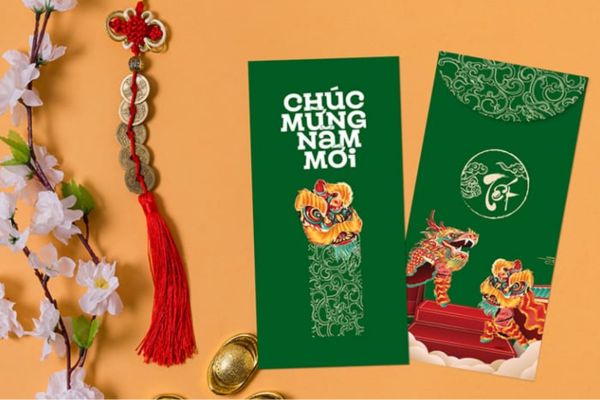 Mẫu bao lì xì màu xanh lá đẹp, thiết kế theo yêu cầu