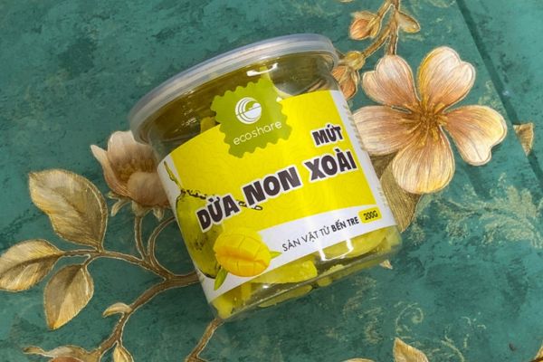 Mẫu tem nhãn mứt dừa đẹp tại In Hoa Long