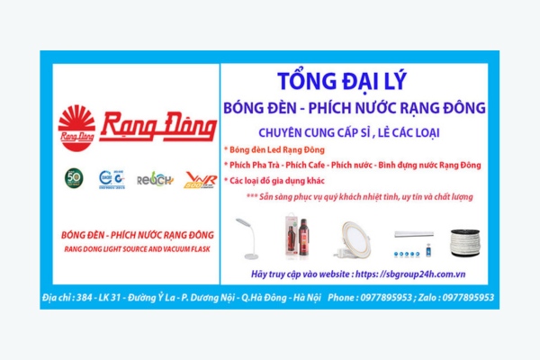 Mẫu tem nhà phân phối bóng đèn Rạng Đông kích thước chuẩn