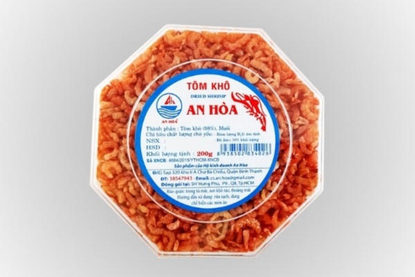 Mẫu tem nhãn tôm khô đẹp mắt