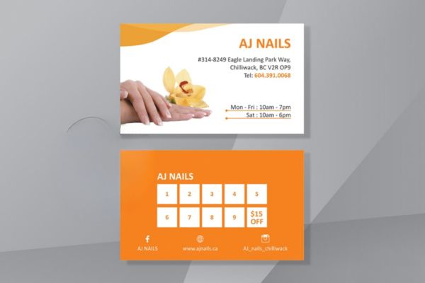 Mẫu thẻ tích điểm nail đẹp, thiết kế theo yêu cầu tại Hà Nội