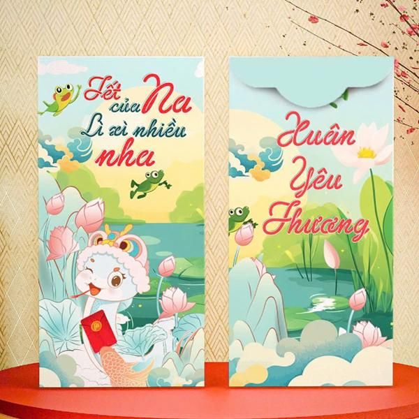 Mẫu bao lì xì con rắn đẹp, thiết kế sang trọng tại Hoa Long