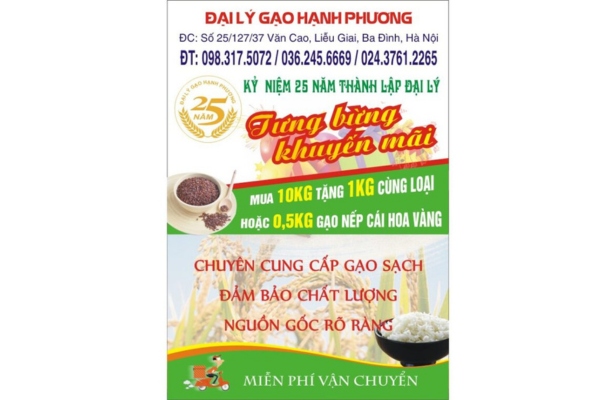 Mẫu tờ rơi bán gạo giấy couche