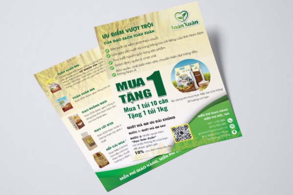 Mẫu tờ rơi bán gạo khuyến mãi đẹp mắt